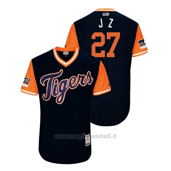 Maglia Baseball Uomo Detroit Tigers Jordan Zimmermann 2018 Llws Players Weekend J Z Blu